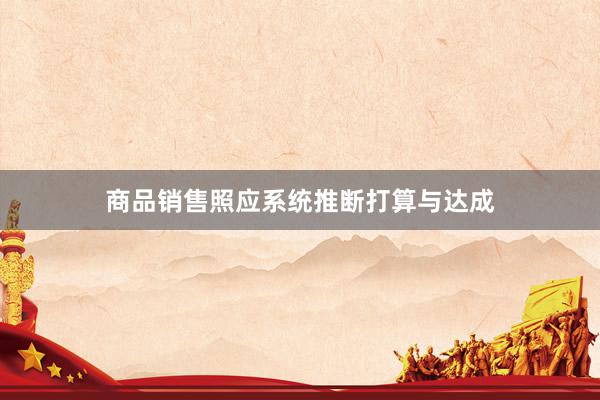 商品销售照应系统推断打算与达成