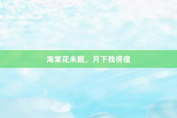 海棠花未眠，月下独徬徨