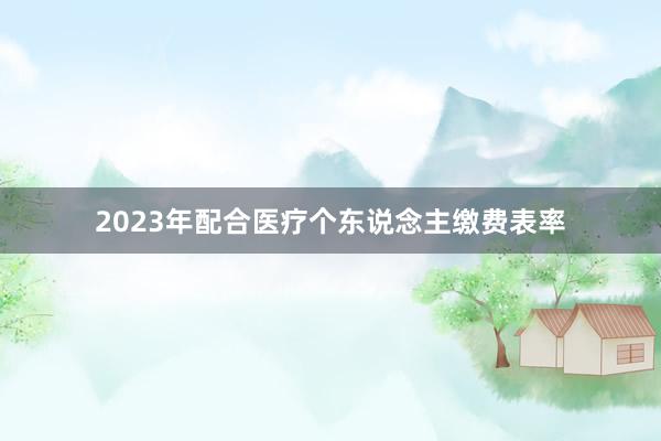 2023年配合医疗个东说念主缴费表率