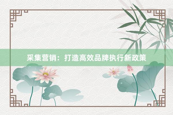 采集营销：打造高效品牌执行新政策